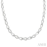 1/4 Ctw Single Cut Diamond Bold Knot Link Fashion Necklace in Sterling Silver